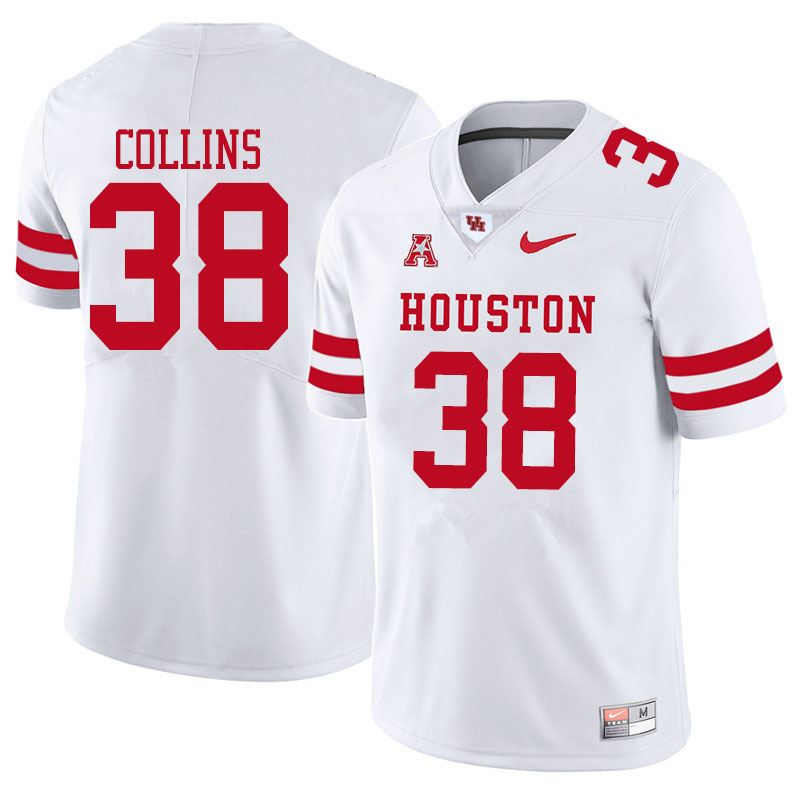 Men #38 Adrian Collins Houston Cougars College Football Jerseys Sale-White